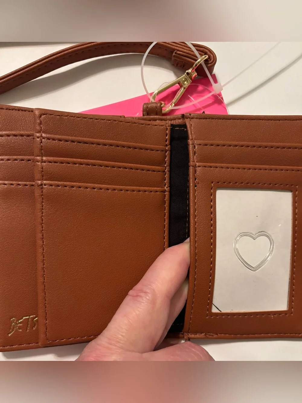 Betsey Johnson cow and heart print compact card wallet - NWT